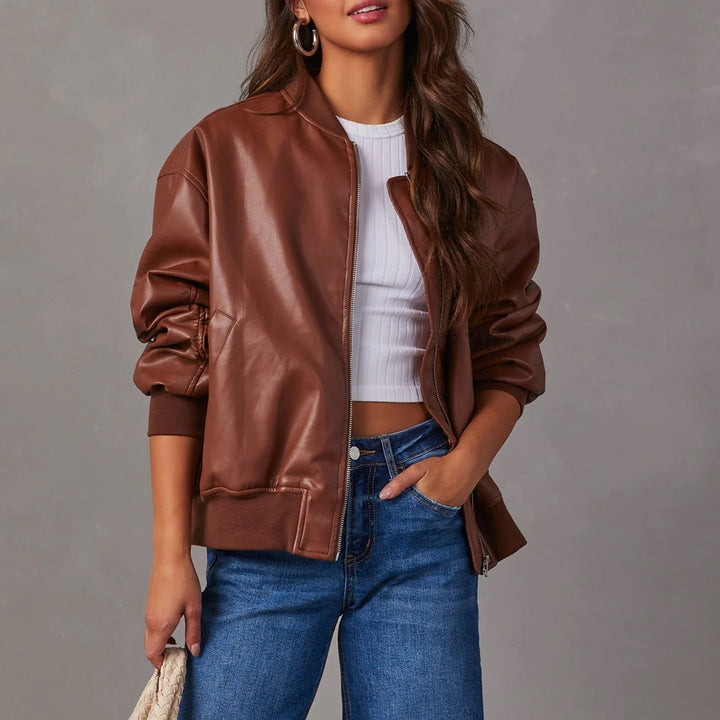 Brown bomber jacket - Elma Boutique