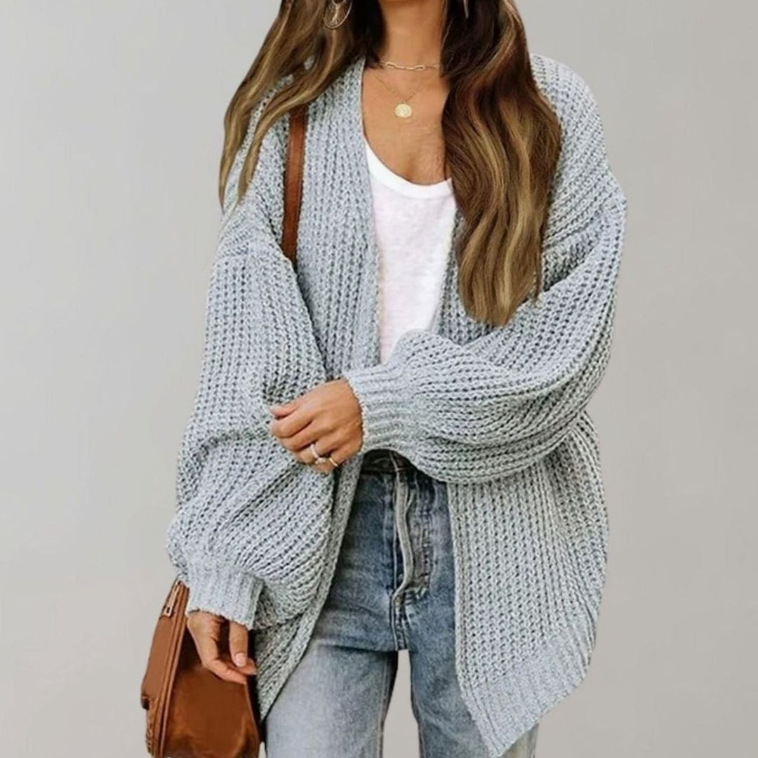 Oversized Open Front Chunky Knit Cardigan for Women