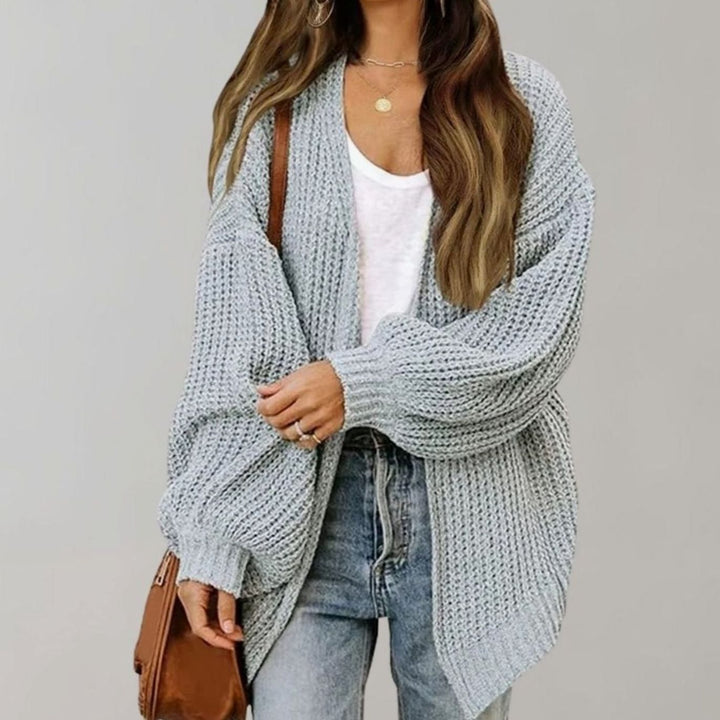 Oversized Open Front Chunky Knit Cardigan for Women