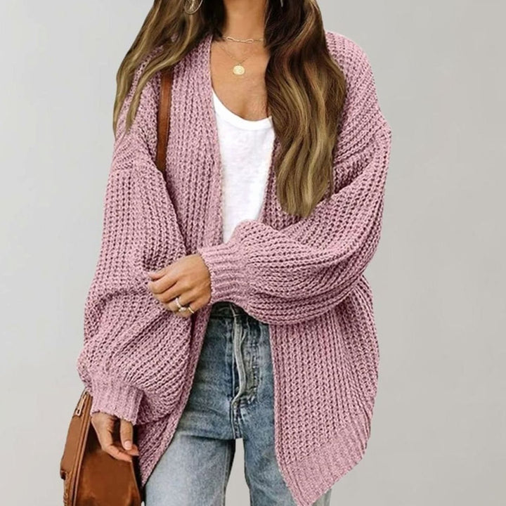 Oversized Open Front Chunky Knit Cardigan for Women
