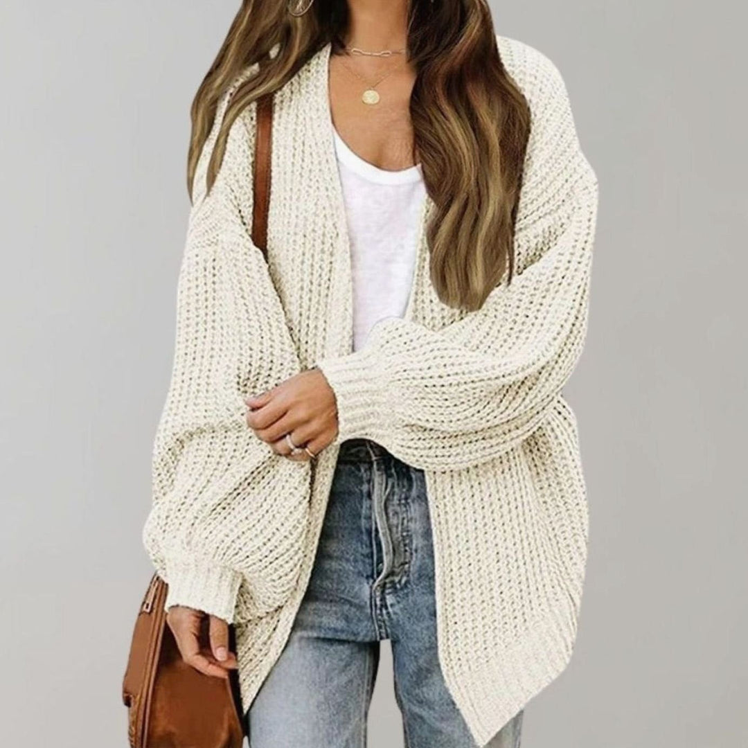 Oversized Open Front Chunky Knit Cardigan for Women