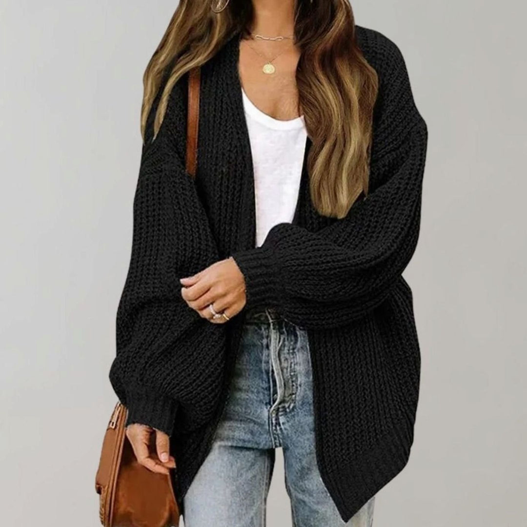 Oversized Open Front Chunky Knit Cardigan for Women
