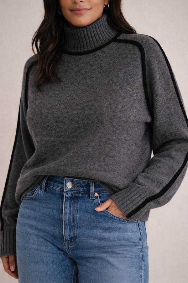 Elegant Flattering Fit Sweater Turtleneck