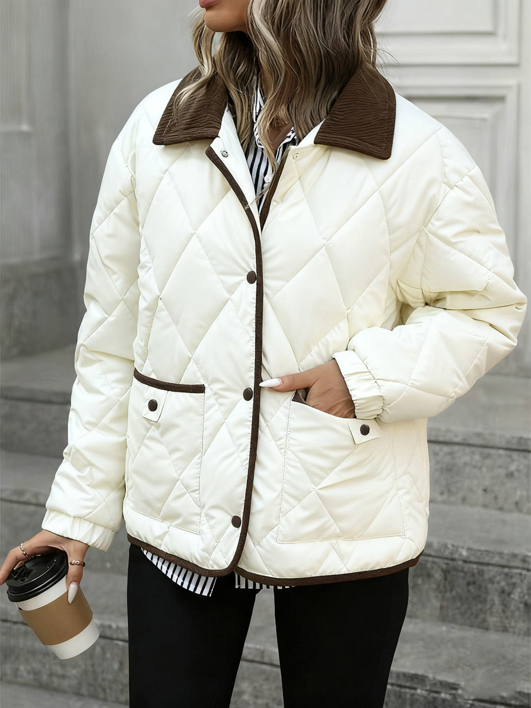White quilted jacket - Elma Boutique