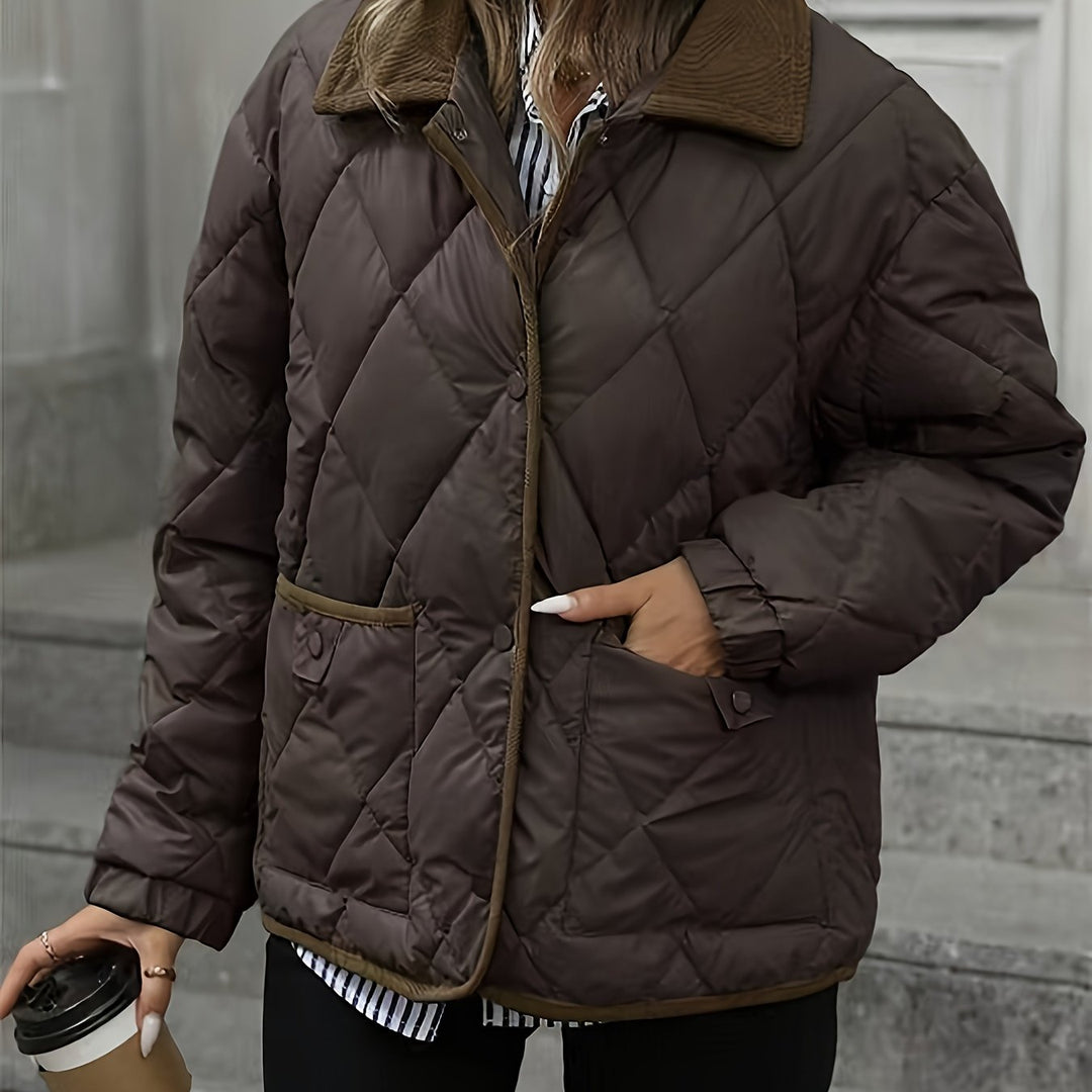 Brown quilted jacket - Elma Boutique