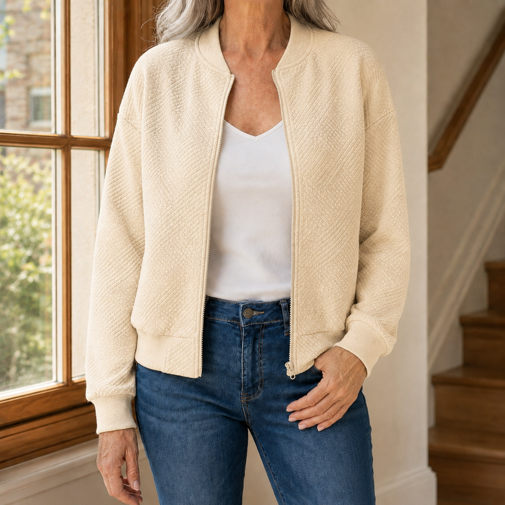 Beige bomber jacket - Elma Boutique
