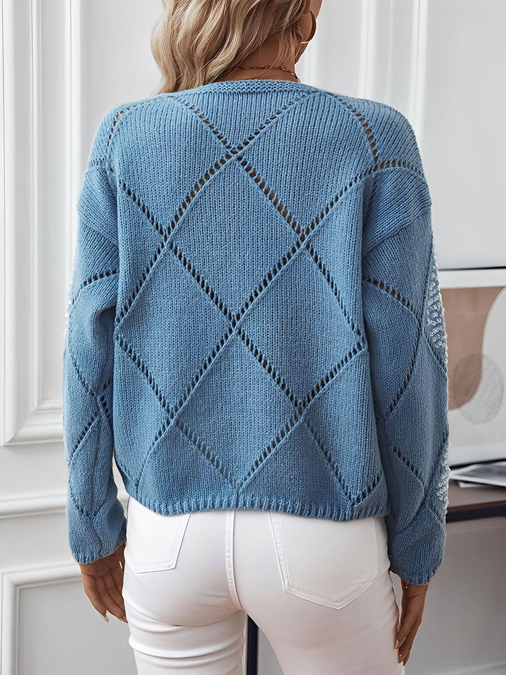 Blue sweater detail - Elma Boutique