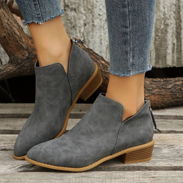 Dark Gray ankle boots - Elma Boutique