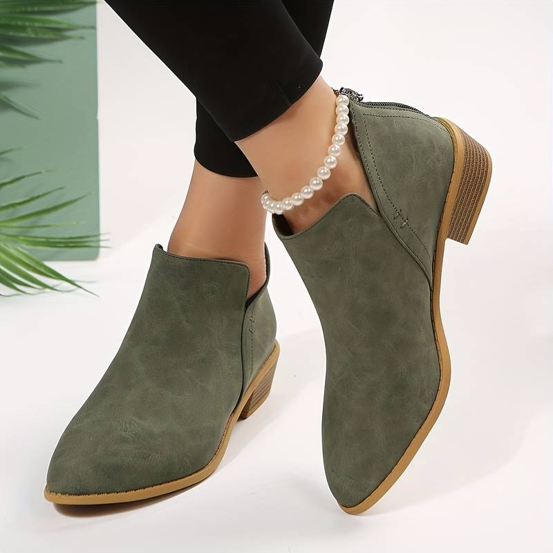 Army Green ankle boots - Elma Boutique
