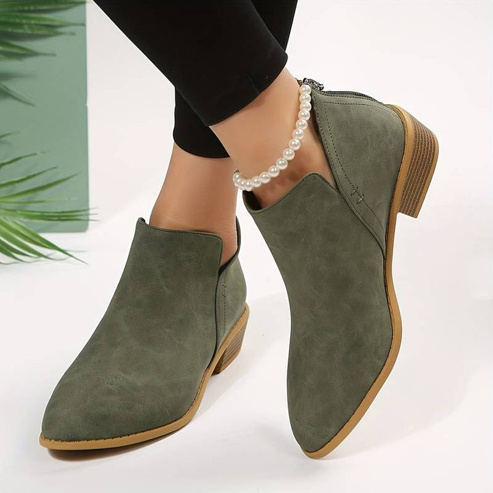 Army Green ankle boots - Elma Boutique