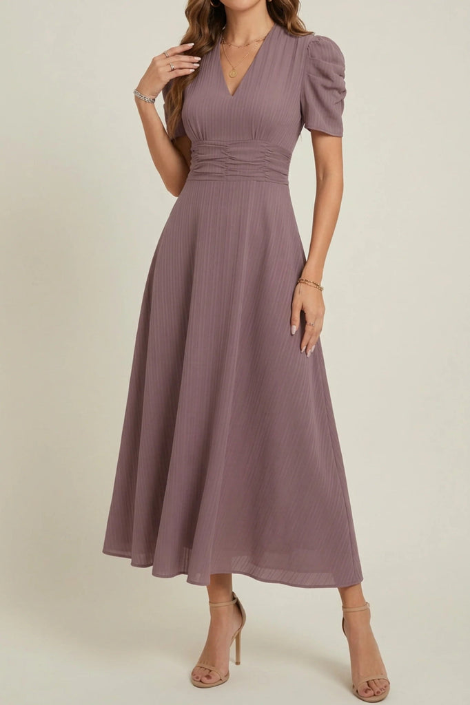 evening dress two piece Elegant Sequin Pink Puff Sleeve Two-Piece Evening Dress SS548
