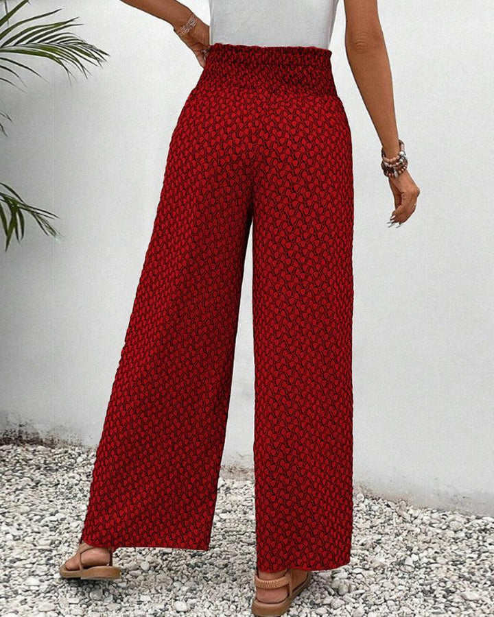 Wide Leg Trousers With Geometric Print for Women