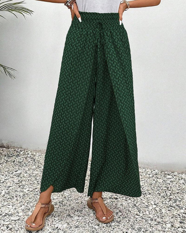 Wide Leg Trousers With Geometric Print for Women