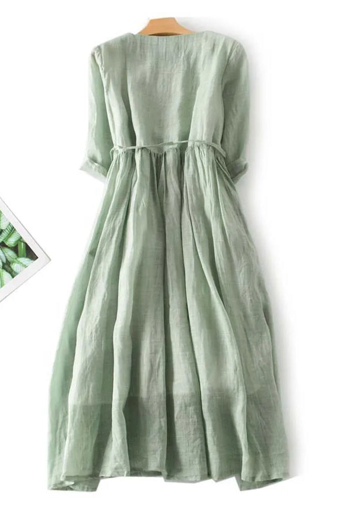 Rosalie - Retro Lace Up Waist Dress