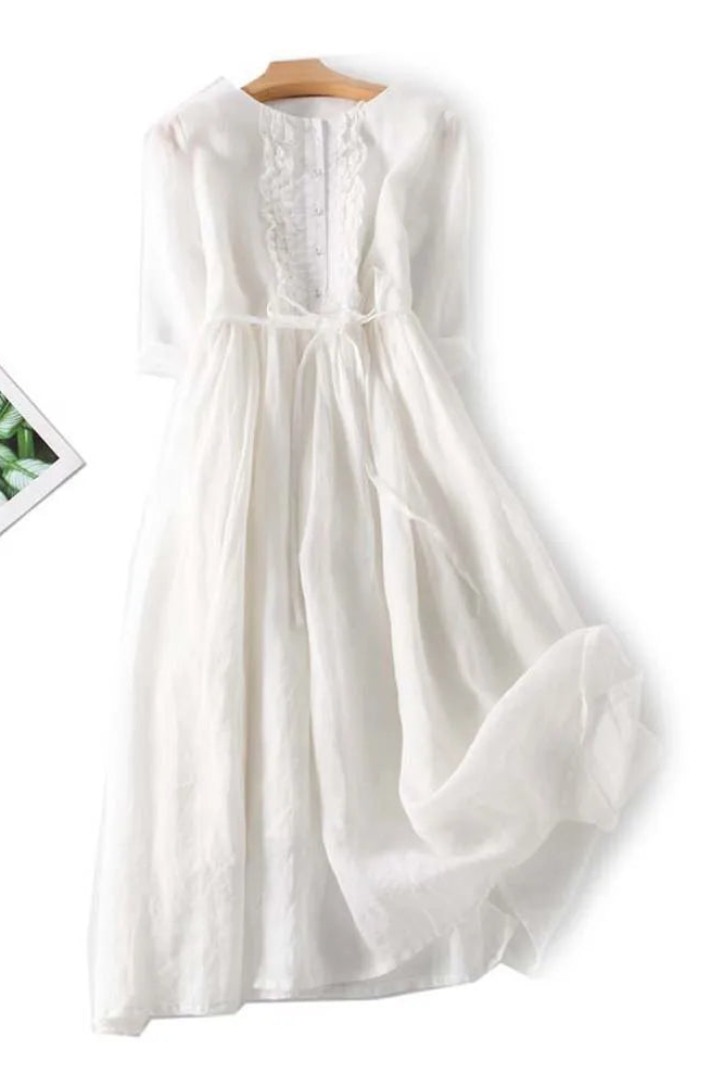 Rosalie - Retro Lace Up Waist Dress