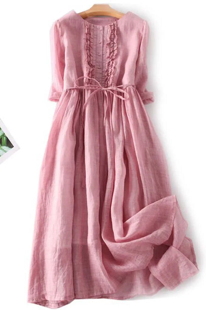 Rosalie - Retro Lace Up Waist Dress