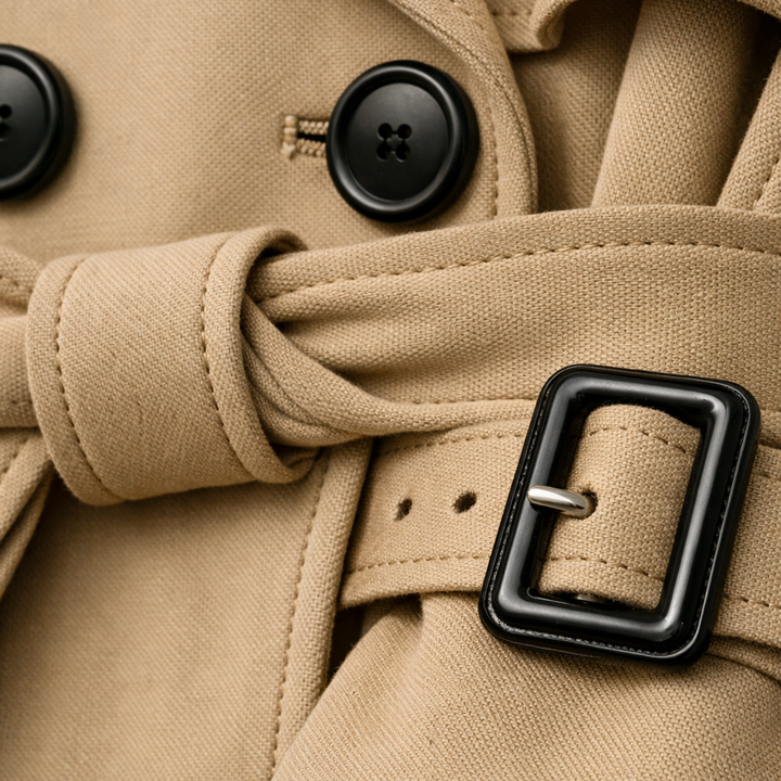 Trench coat detail - Elma Boutique