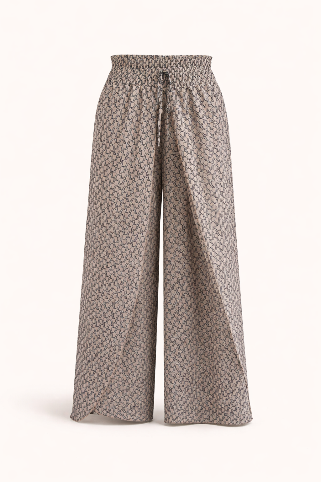 Wide Leg Trousers With Geometric Print for Women