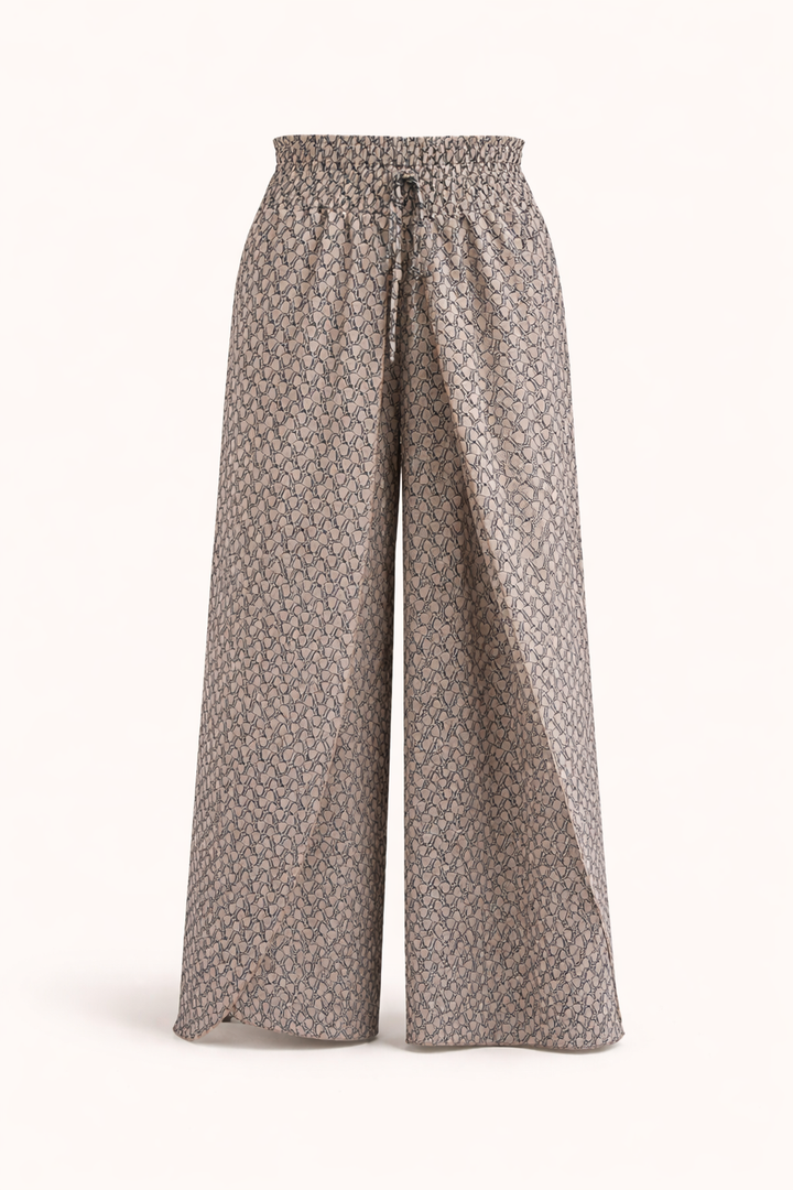 Wide Leg Trousers With Geometric Print for Women