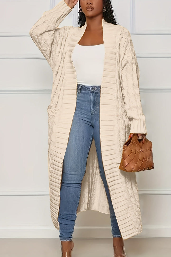 Asymmetrical Knit Plus Size Coat with V Neck for Fall and Winter