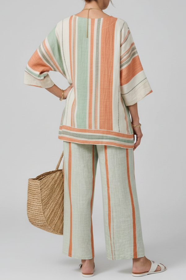 Womens Asymmetric Top and Wide Leg Trousers Two Piece Set