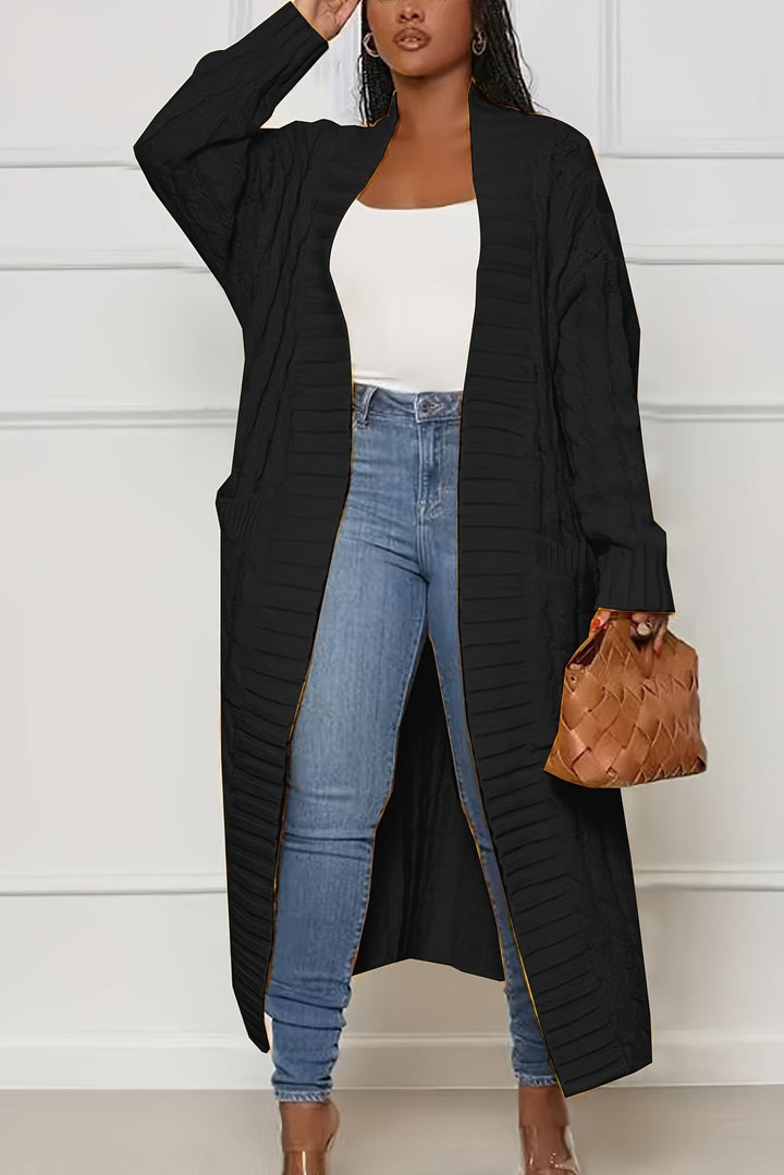 Asymmetrical Knit Plus Size Coat with V Neck for Fall and Winter