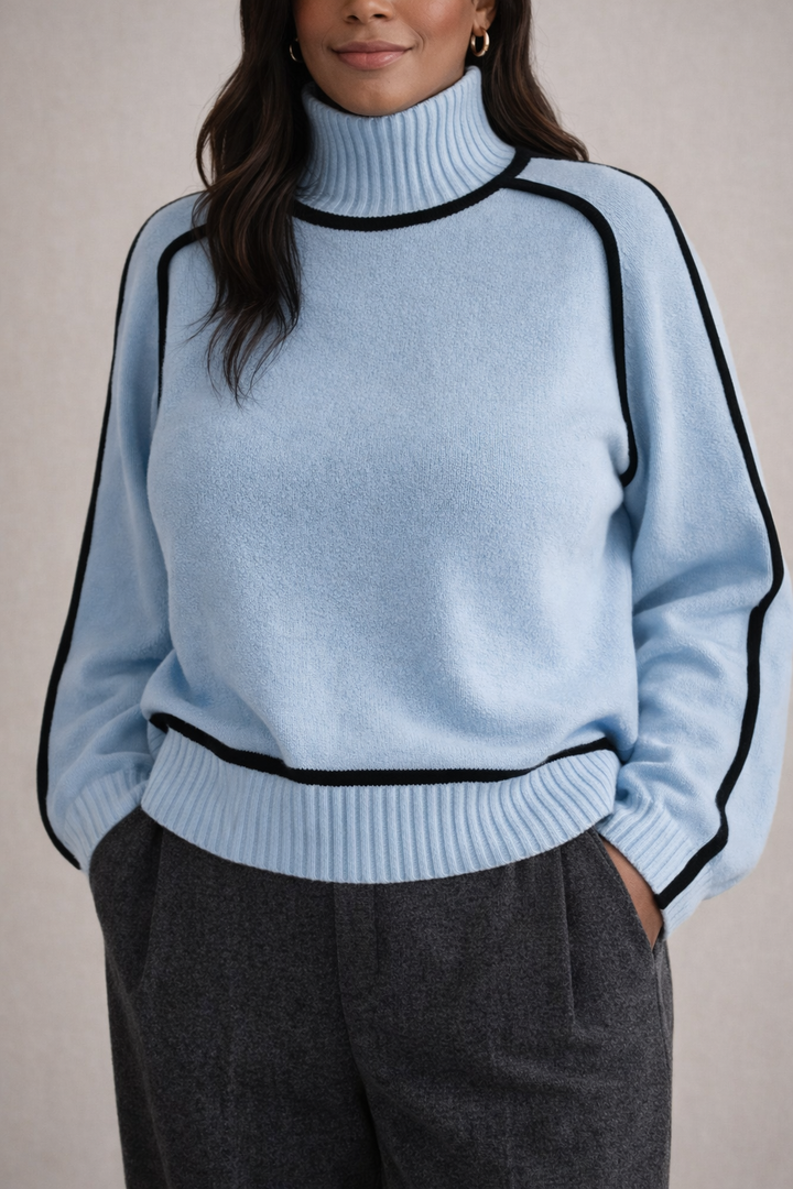 Elegant Flattering Fit Sweater Turtleneck
