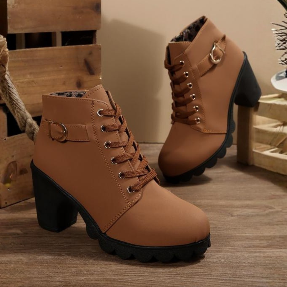 Brown Ankle Boots - Elma Boutique