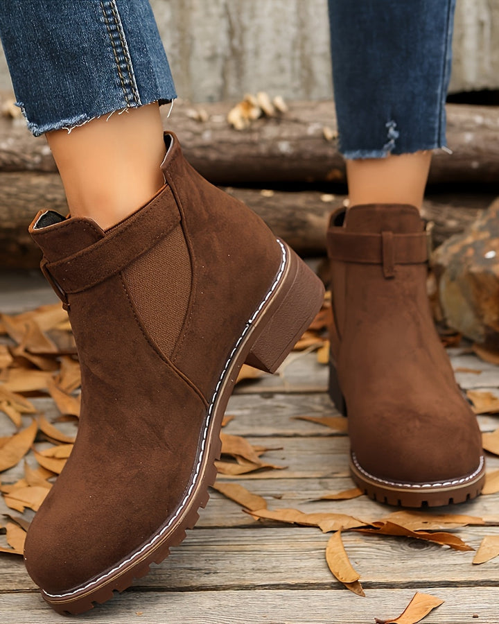 Dark Brown Ankle Boots - Elma Boutique