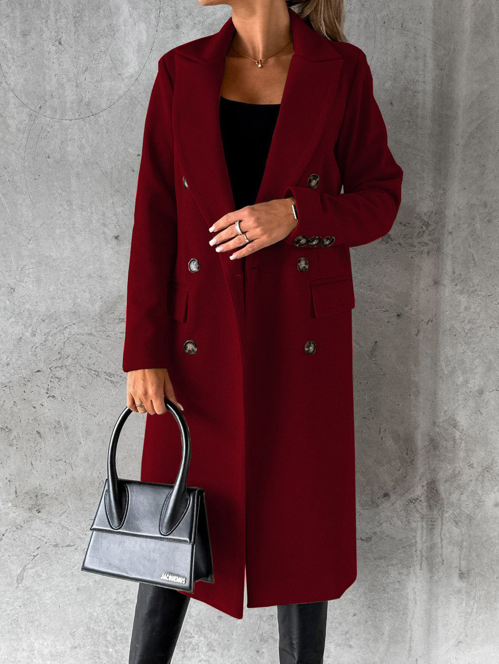Burgundy coat - Elma Boutique