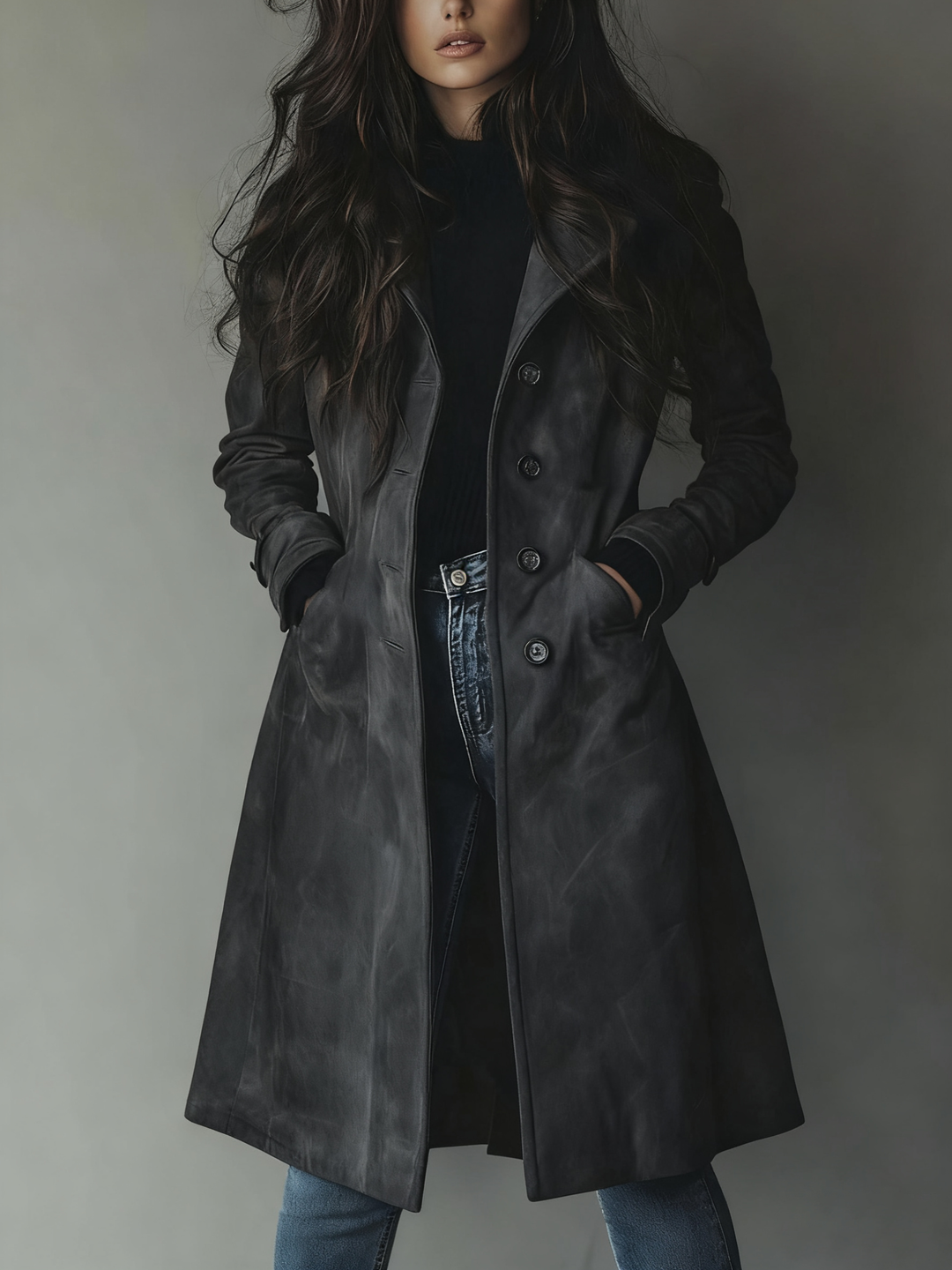 Dark Gray trench coat - Elma Boutique