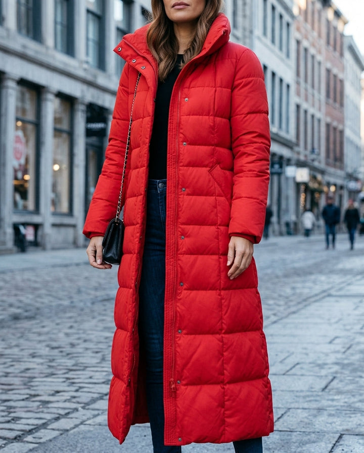 Red puffer coat - Elma Boutique