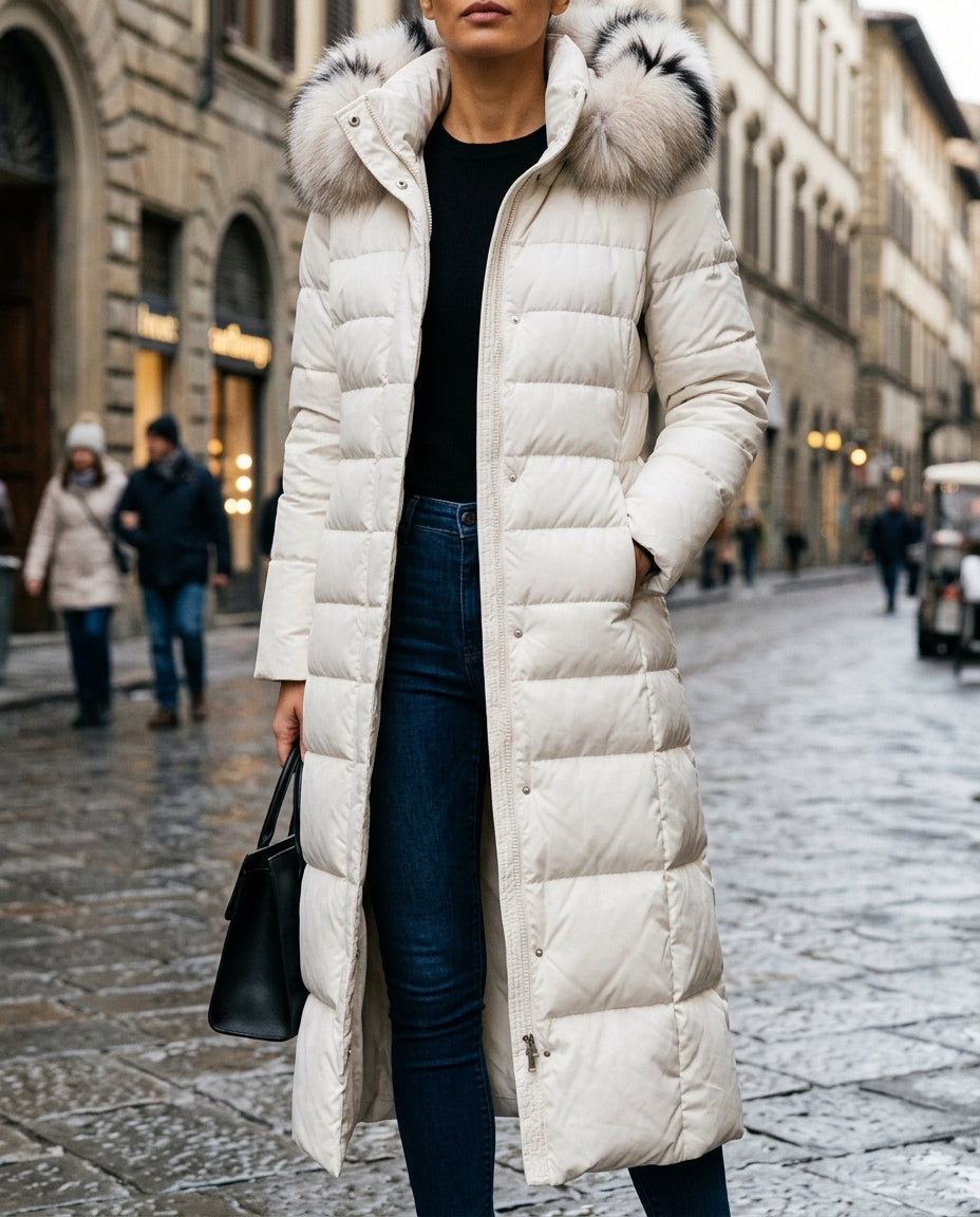 White puffer coat - Elma Boutique