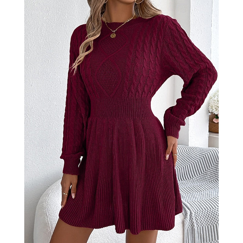 Burgundy sweater dress - Elma Boutique