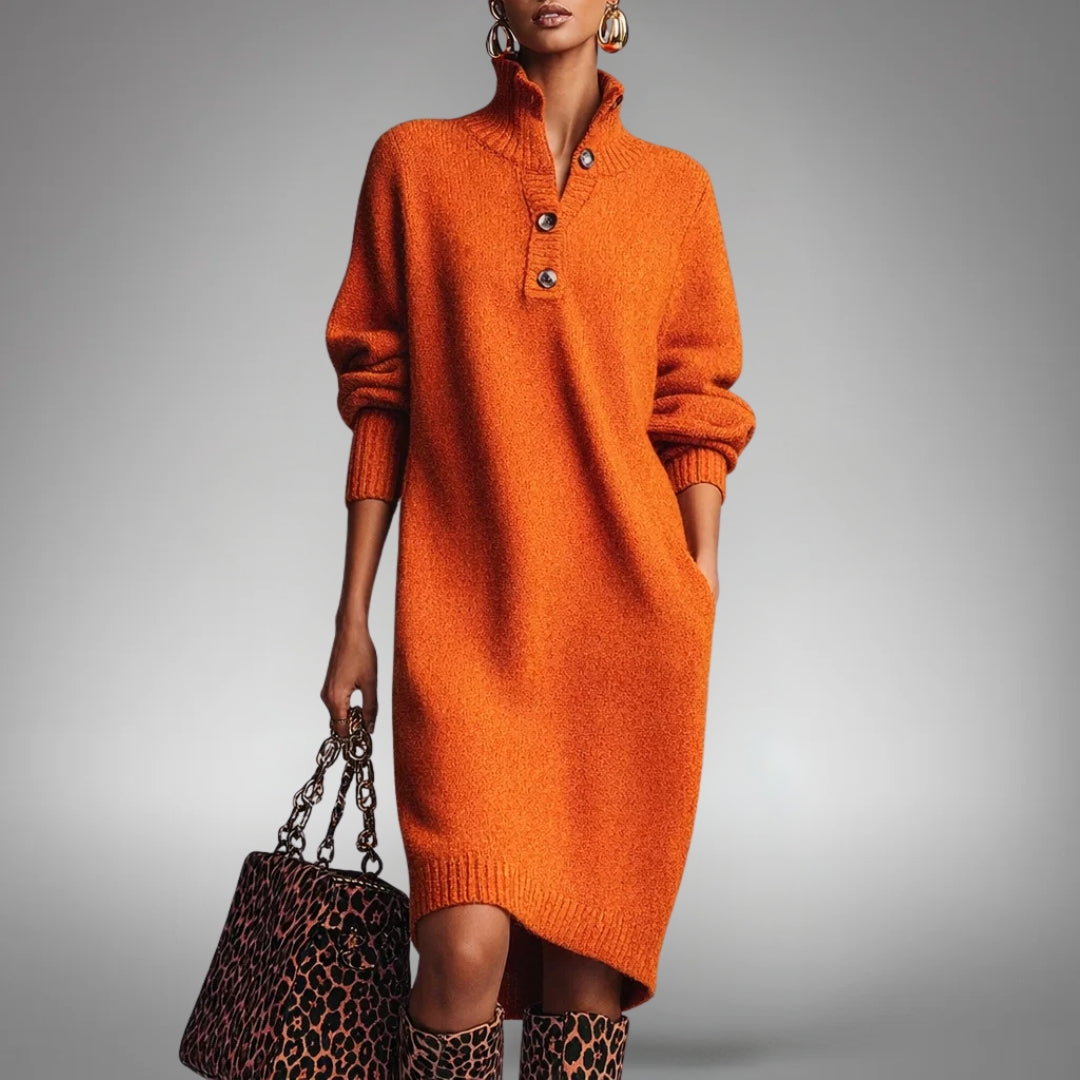 Orange sweater dress - Elma Boutique