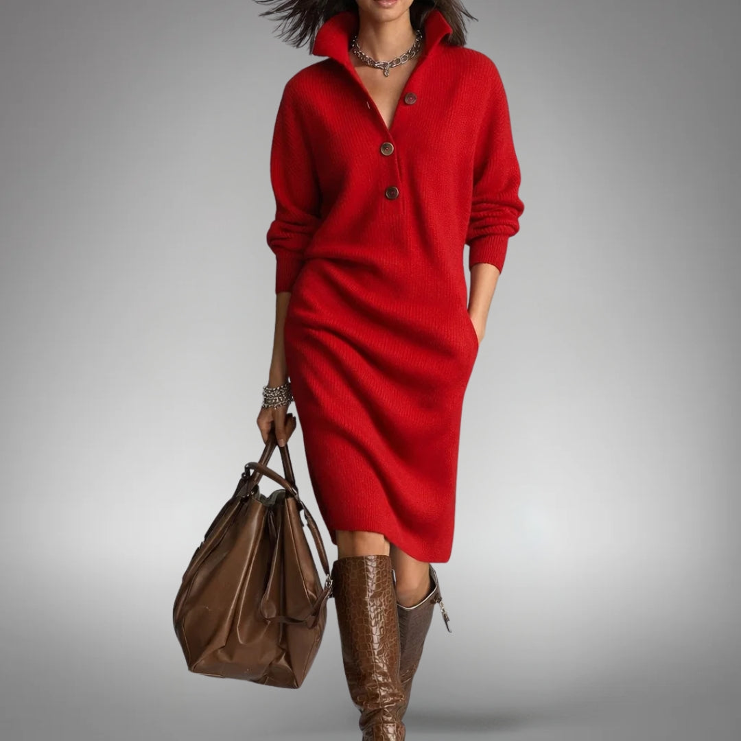 Red sweater dress - Elma Boutique