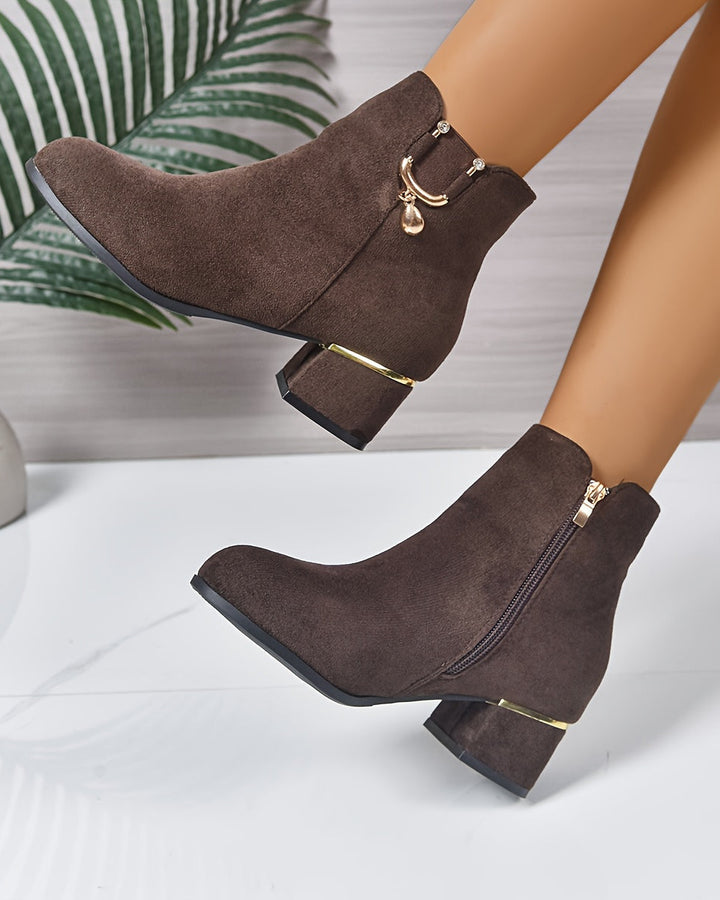 Dark Brown Ankle Boots - Elma Boutique