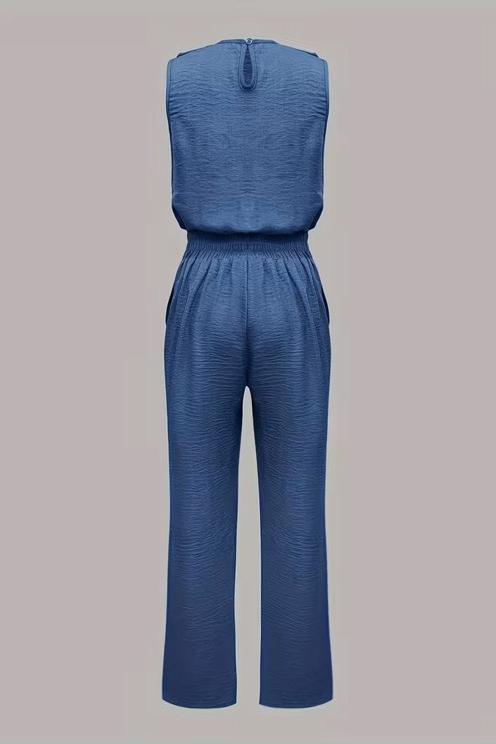 Sleeveless Top and Wide Leg Pants Two Piece Set