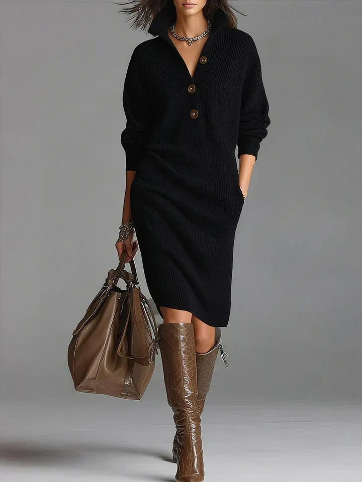 Black sweater dress - Elma Boutique