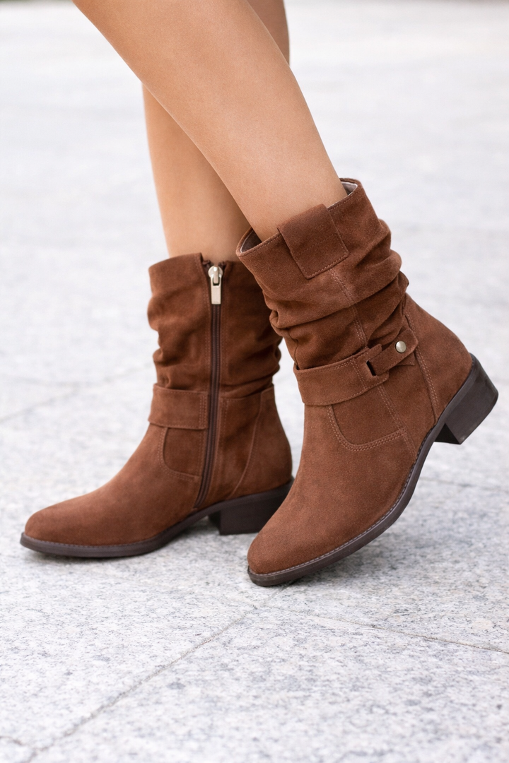 Elegant Mid-Calf Boots With Cushioned Soles