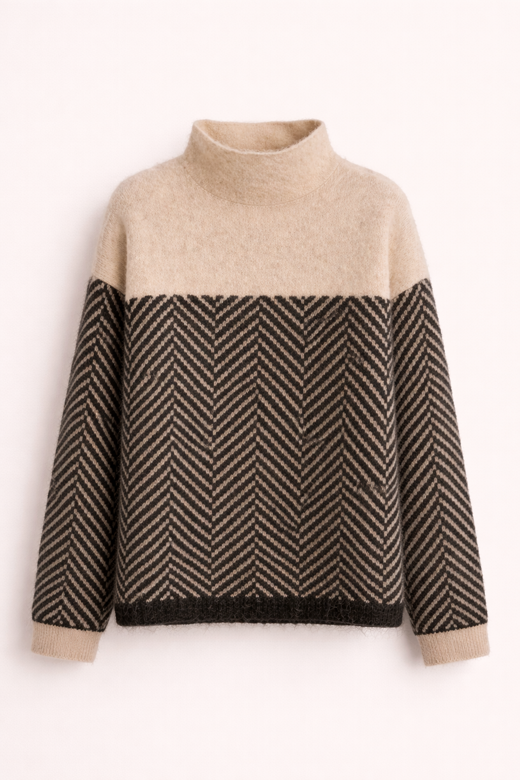 Turtleneck Sweater Stripes Pattern for Women