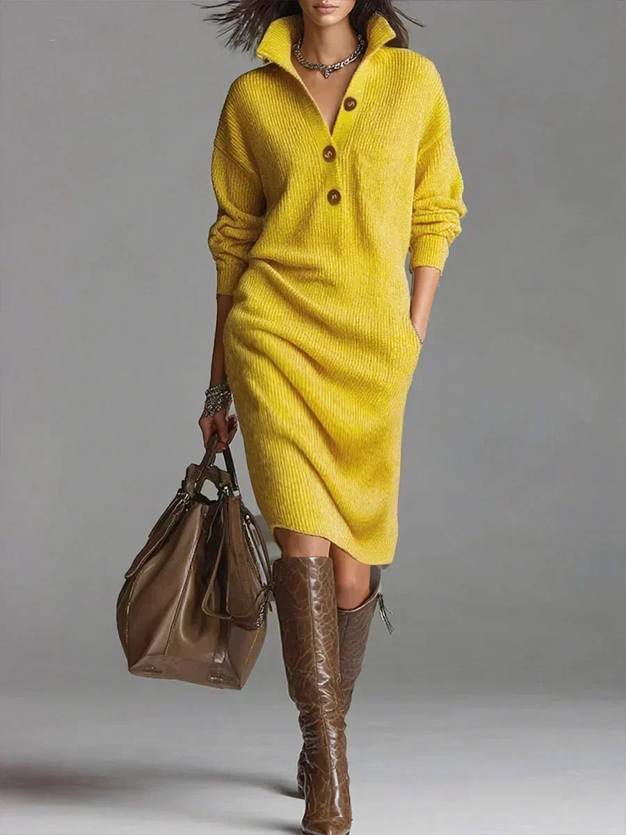 Yellow sweater dress - Elma Boutique
