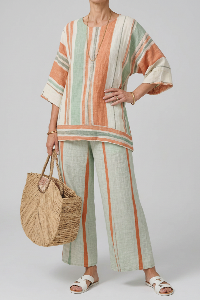 Womens Asymmetric Top and Wide Leg Trousers Two Piece Set