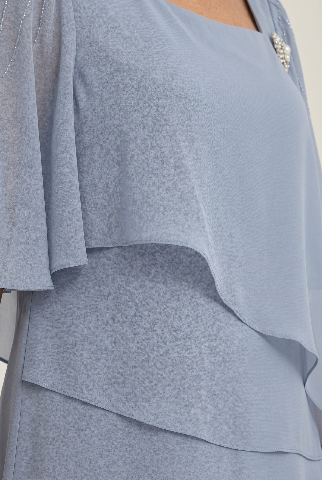 Elegant Layered Top and Wide-Leg Pants Set