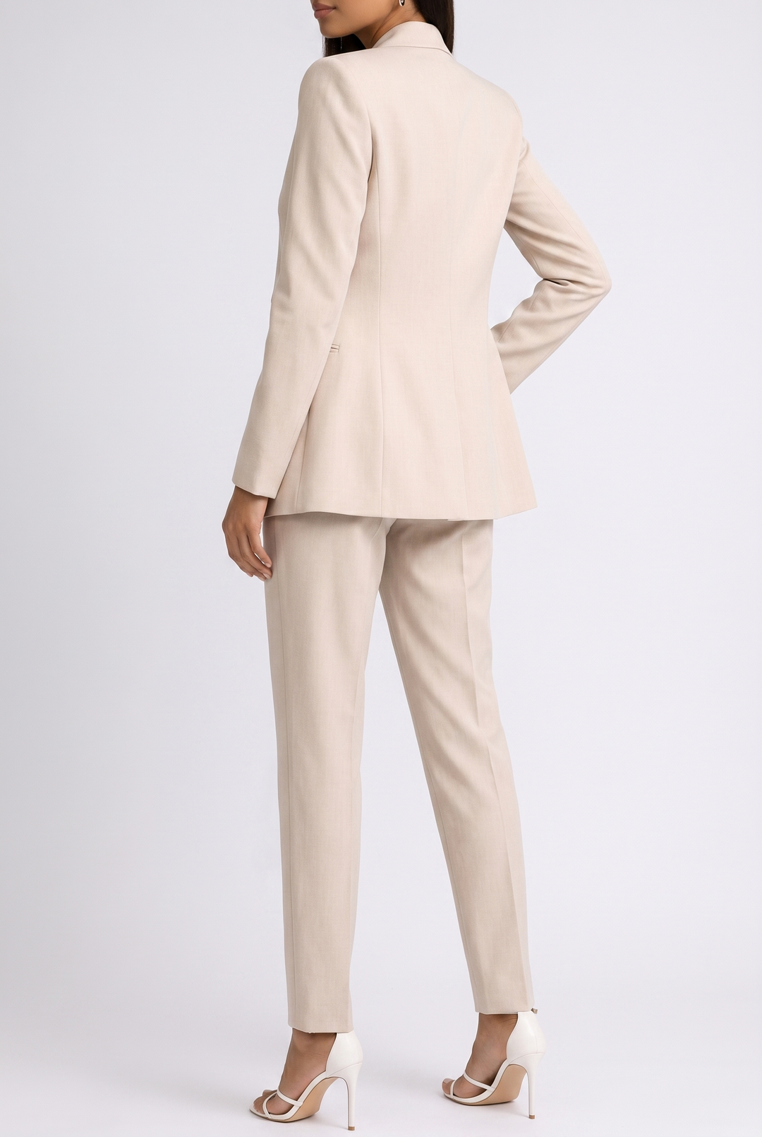 Tailored Blazer and Slim Pants Set with Belt