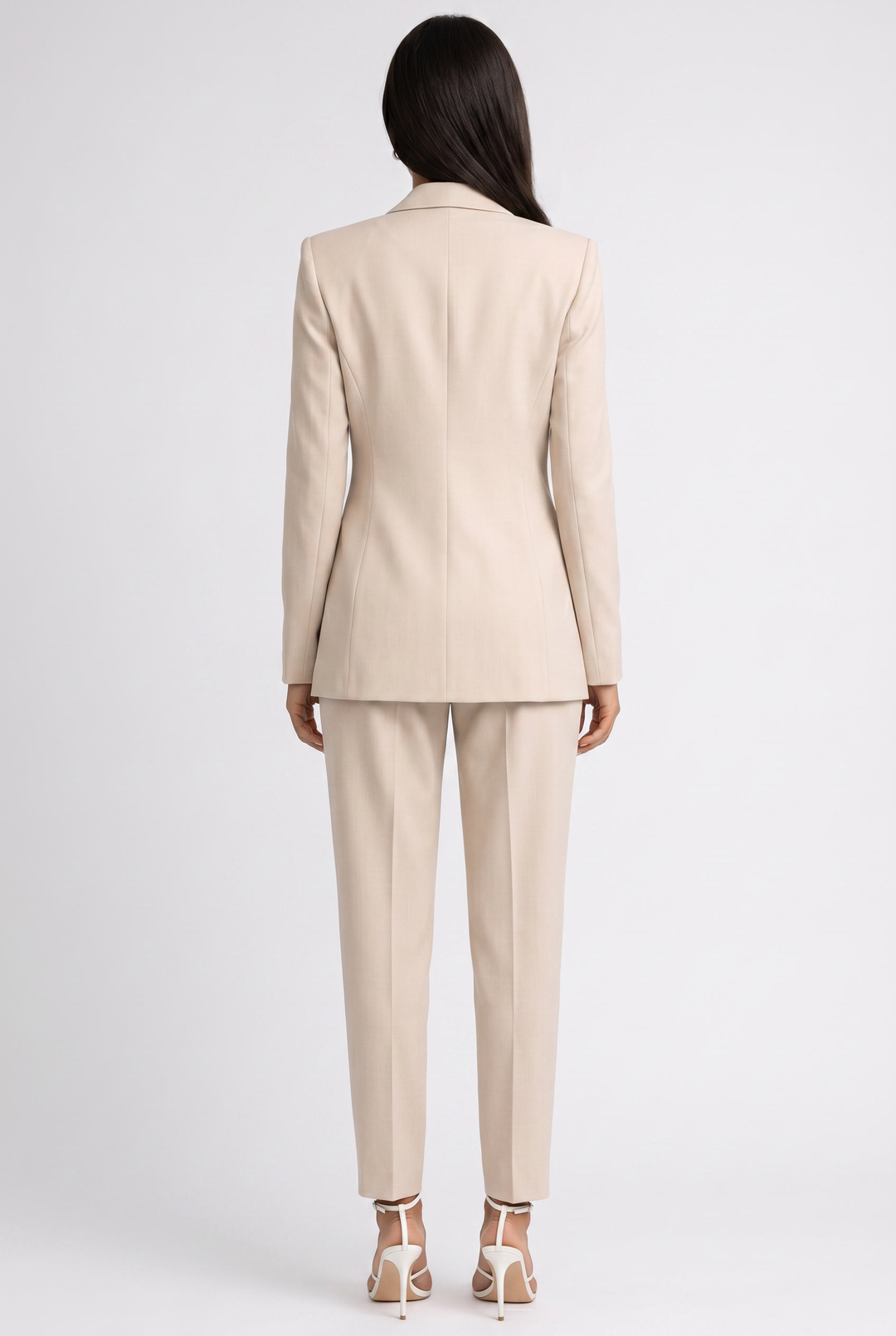 Tailored Blazer and Slim Pants Set with Belt