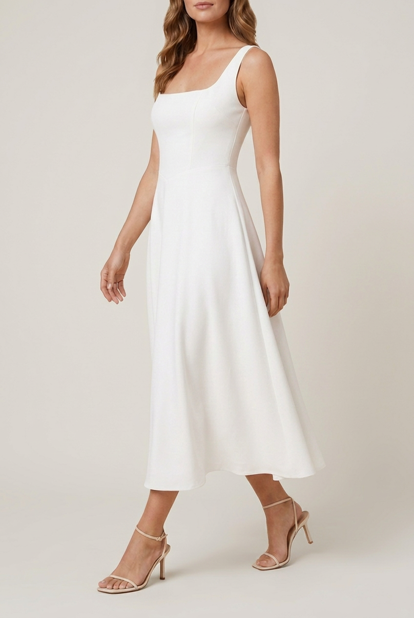 Flowy Midi Dress with Relaxed Silhouette