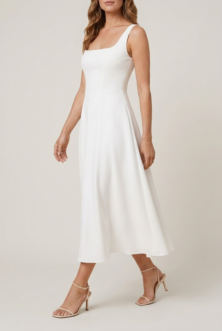 Flowy Midi Dress with Relaxed Silhouette