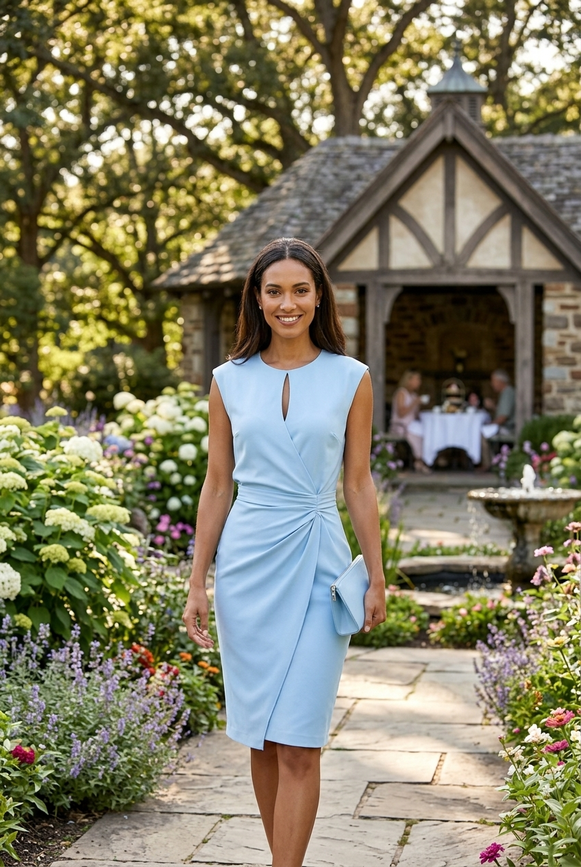 Midi Dress with Refined Feminine Cut