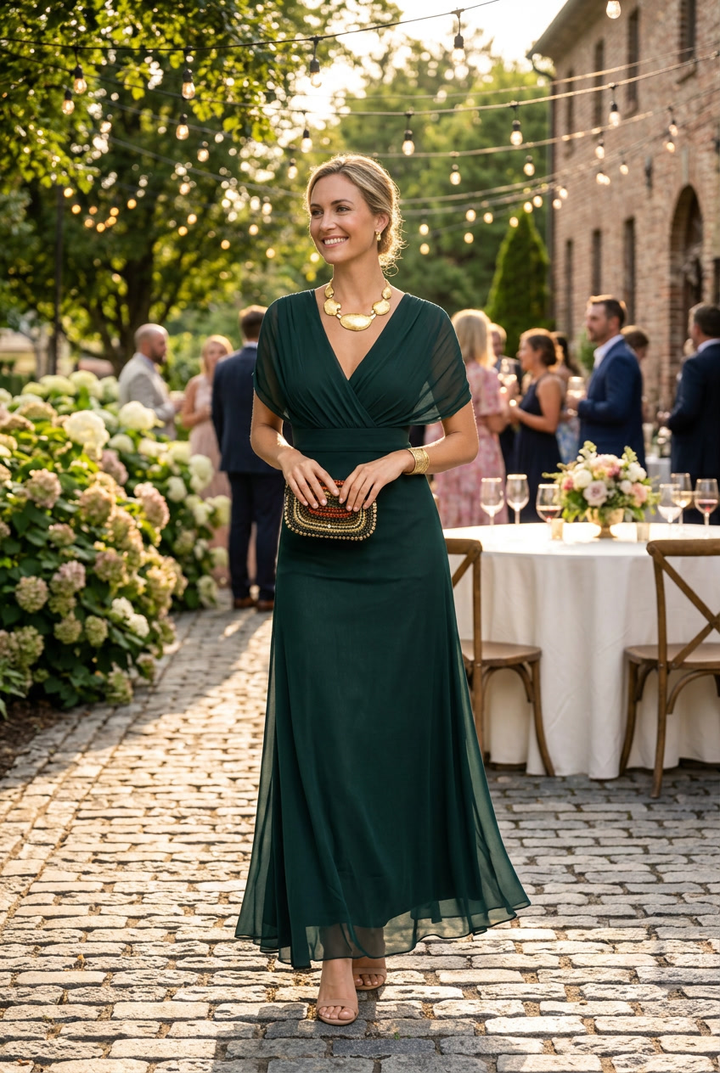 V Neck Fantasy Party Maxi Dress Evening Wear